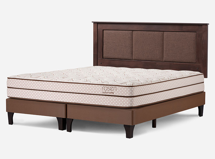 JUEGO DE DORMITORIO ROSEN CAMA EUROPEA AUTONOMY LAND 2 PLAZAS CAFÉ + RESPALDO RACHEL - 2