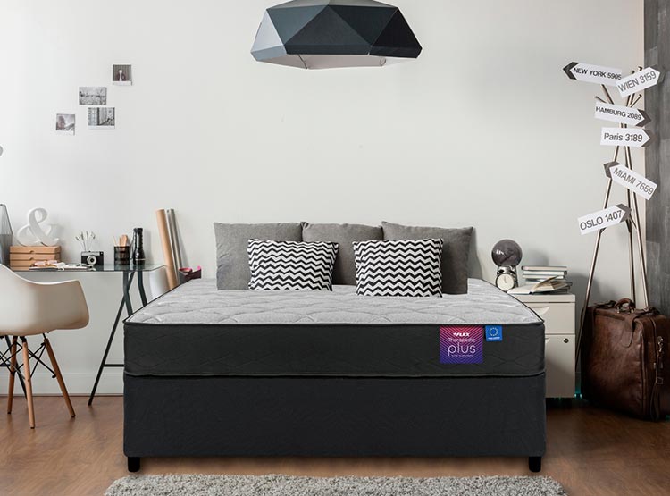 JUEGO DE DORMITORIO FLEX CAMA AMERICANA THERAPEDIC PLUS BD 2 PLAZAS + ALMOHADAS ROYAL - 4
