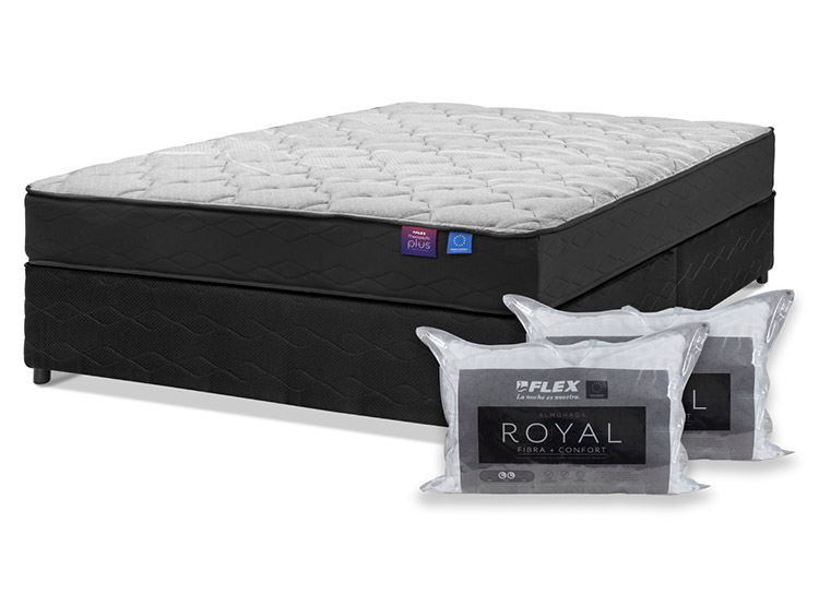 JUEGO DE DORMITORIO FLEX CAMA AMERICANA THERAPEDIC PLUS BD 2 PLAZAS + ALMOHADAS ROYAL - 1