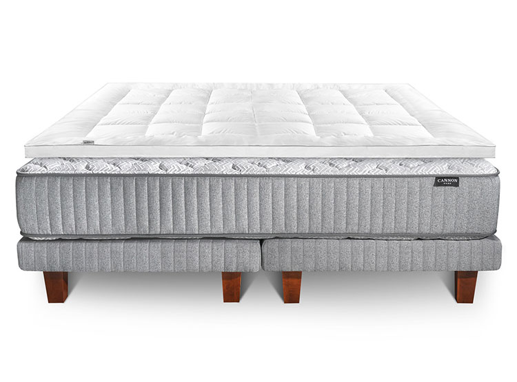CAMA EUROPEA CANNON HYBRID VISCO 2 PL + TOPPER + ALMOHADAS - 3
