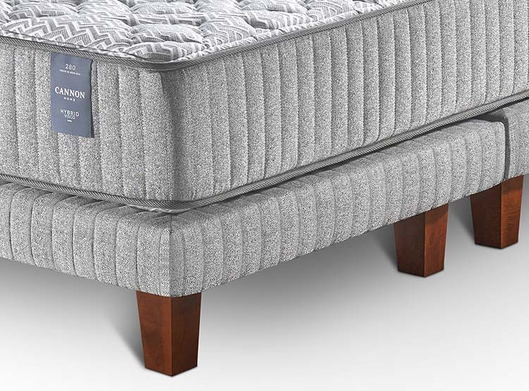 CAMA EUROPEA CANNON HYBRID VISCO 2 PL + TOPPER + ALMOHADAS - 8
