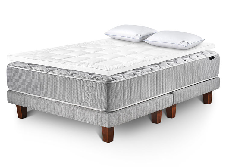 CAMA EUROPEA CANNON HYBRID WOOL 2 PL + TOPPER + ALMOHADAS - 2