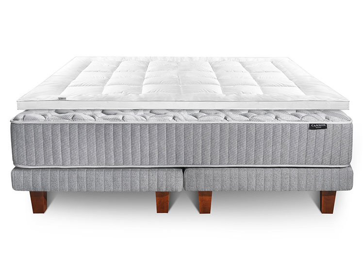 CAMA EUROPEA CANNON HYBRID WOOL 2 PL + TOPPER + ALMOHADAS - 3