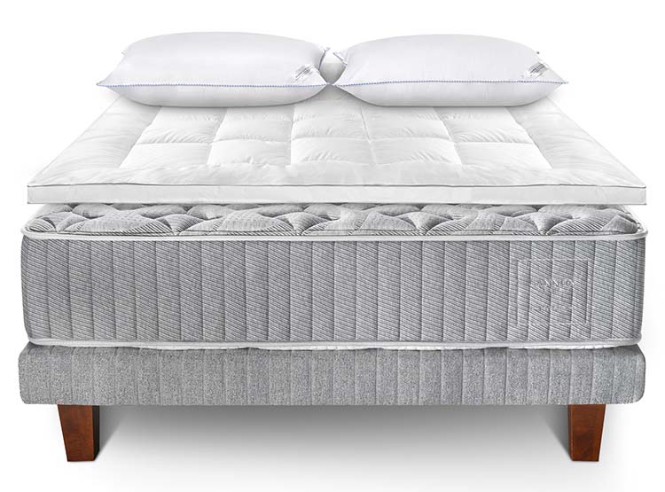 CAMA EUROPEA CANNON HYBRID WOOL 2 PL + TOPPER + ALMOHADAS - 1