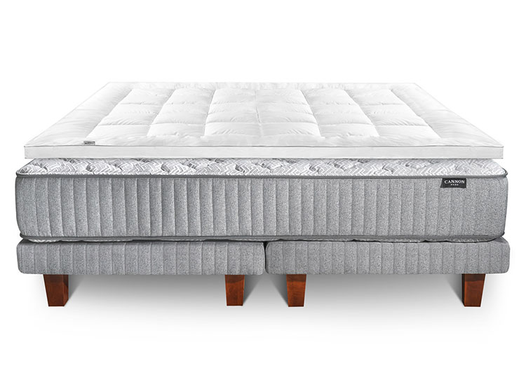 CAMA EUROPEA CANNON HYBRID VISCO KING + TOPPER + ALMOHADAS - 3