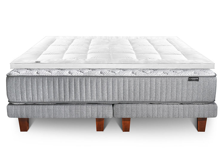 CAMA EUROPEA CANNON HYBRID VISCO SUPER KING + TOPPER + ALMOHADAS - 3