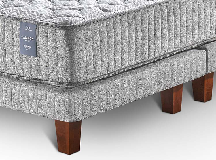CAMA EUROPEA CANNON HYBRID VISCO SUPER KING + TOPPER + ALMOHADAS - 6