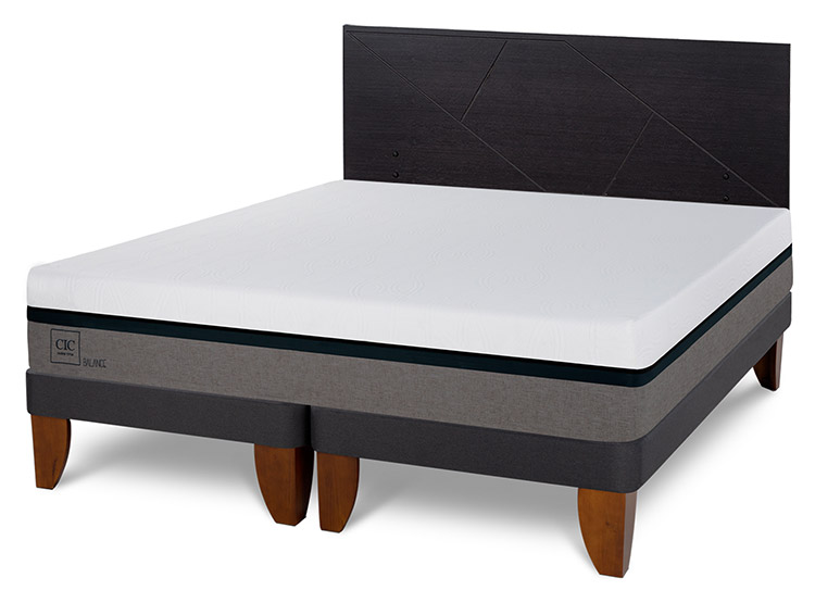 JUEGO DE DORMITORIO CIC CAMA EUROPEA BALANCE BD 2 PLAZAS + RESPALDO VILLARRICA NEGRO - 2