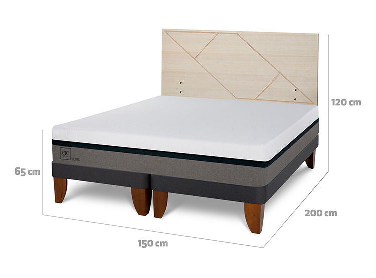 JUEGO DE DORMITORIO CIC CAMA EUROPEA BALANCE BD 2 PLAZAS + RESPALDO VILLARRICA ALPINO - 3