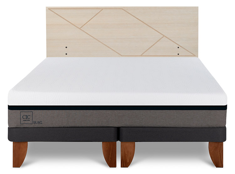 JUEGO DE DORMITORIO CIC CAMA EUROPEA BALANCE BD 2 PLAZAS + RESPALDO VILLARRICA ALPINO - 1