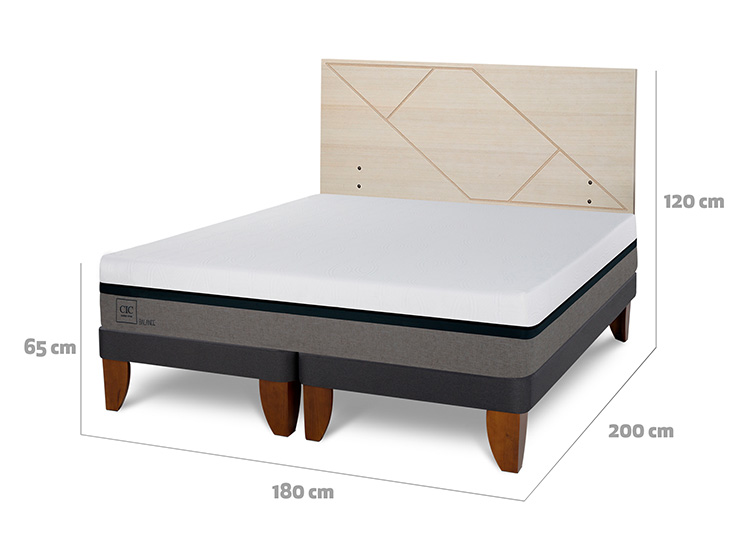 JUEGO DE DORMITORIO CIC CAMA EUROPEA BALANCE KING + RESPALDO VILLARRICA ALPINO - 3