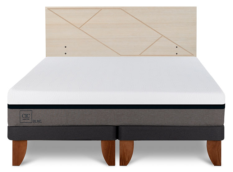 JUEGO DE DORMITORIO CIC CAMA EUROPEA BALANCE KING + RESPALDO VILLARRICA ALPINO - 1