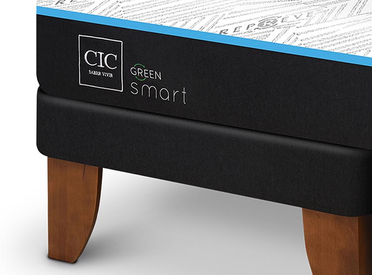 JUEGO DE DORMITORIO CIC CAMA EUROPEA GREEN SMART BD 2 PLAZAS + RESPALDO VILLARRICA MOSTAZA - 4
