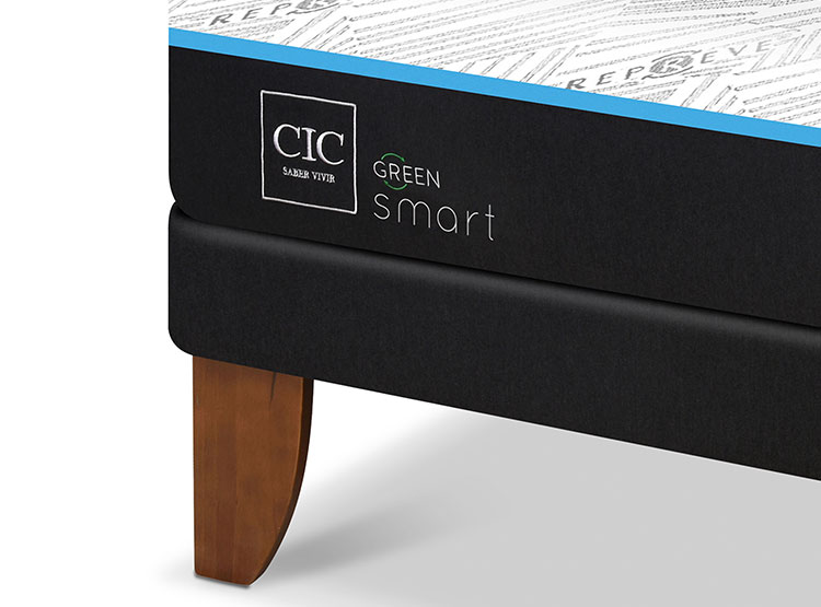 JUEGO DE DORMITORIO CIC CAMA EUROPEA GREEN SMART BD 2 PLAZAS + RESPALDO VILLARRICA ALPINO - 7