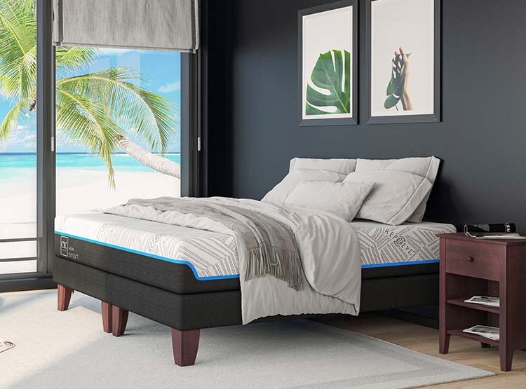 JUEGO DE DORMITORIO CIC CAMA EUROPEA GREEN SMART BD 2 PLAZAS + RESPALDO VILLARRICA ALPINO - 9