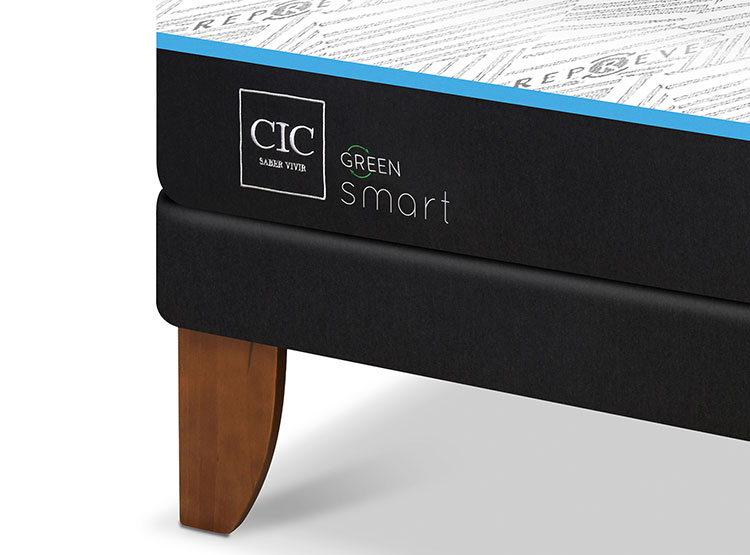 JUEGO DE DORMITORIO CIC CAMA EUROPEA GREEN SMART BD 2 PLAZAS + RESPALDO VILLARRICA NEGRO - 3