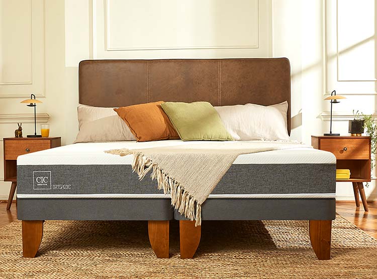 JUEGO DE DORMITORIO CIC CAMA EUROPEA ORTOPEDIC 1.5 PLAZAS + RESPALDO VILLARRICA ALPINO - 8