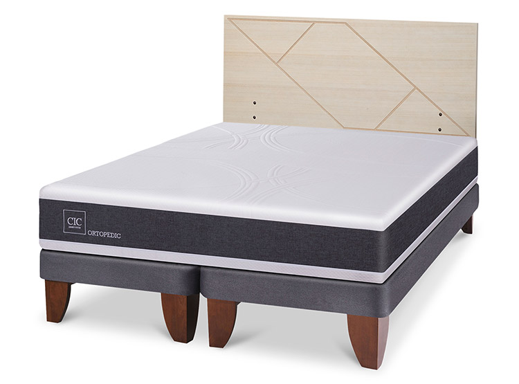 JUEGO DE DORMITORIO CIC CAMA EUROPEA ORTOPEDIC BD 2 PLAZAS + RESPALDO VILLARRICA ALPINO - 2