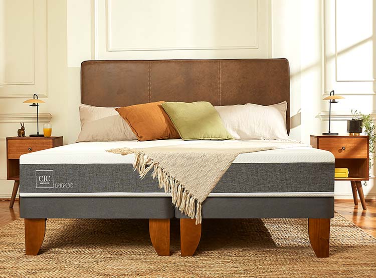 JUEGO DE DORMITORIO CIC CAMA EUROPEA ORTOPEDIC BD 2 PLAZAS + RESPALDO VILLARRICA ALPINO - 8