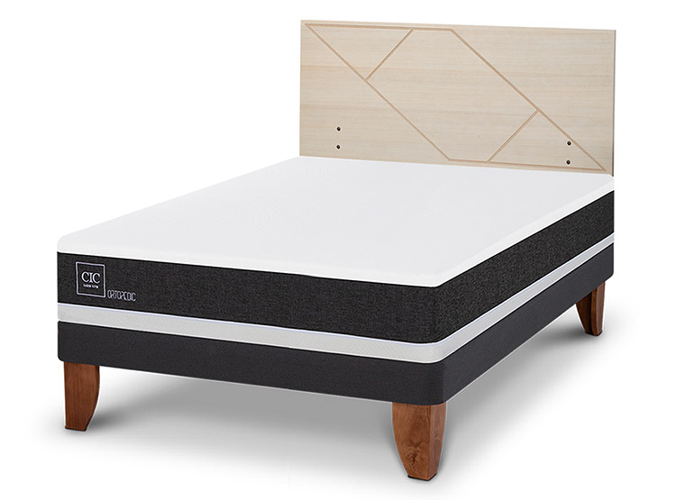 JUEGO DE DORMITORIO CIC CAMA EUROPEA ORTOPEDIC BN 2 PLAZAS + RESPALDO VILLARRICA ALPINO - 2