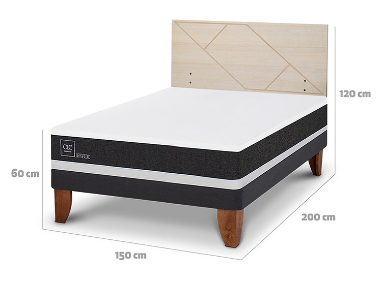 JUEGO DE DORMITORIO CIC CAMA EUROPEA ORTOPEDIC BN 2 PLAZAS + RESPALDO VILLARRICA ALPINO - 3