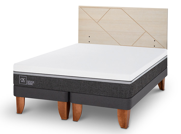 JUEGO DE DORMITORIO CIC CAMA EUROPEA ORTOPEDIC ADVANCE KING + RESPALDO VILLARRICA ALPINO - 2