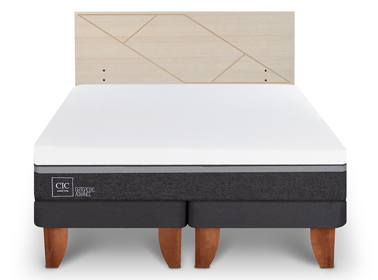 JUEGO DE DORMITORIO CIC CAMA EUROPEA ORTOPEDIC ADVANCE KING + RESPALDO VILLARRICA ALPINO - 1
