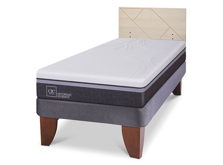 JUEGO DE DORMITORIO CIC CAMA EUROPEA ORTOPEDIC ADVANCE 1.5 PLAZAS + RESPALDO VILLARRICA ALPINO - 2