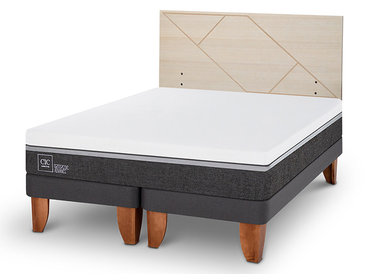 JUEGO DE DORMITORIO CIC CAMA EUROPEA ORTOPEDIC ADVANCE BD 2 PLAZAS + RESPALDO VILLARRICA ALPINO - 2