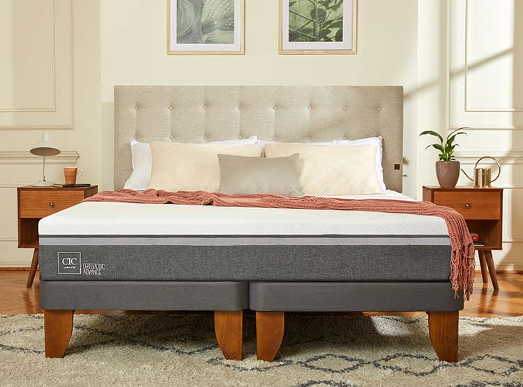 JUEGO DE DORMITORIO CIC CAMA EUROPEA ORTOPEDIC ADVANCE BD 2 PLAZAS + RESPALDO VILLARRICA ALPINO - 8