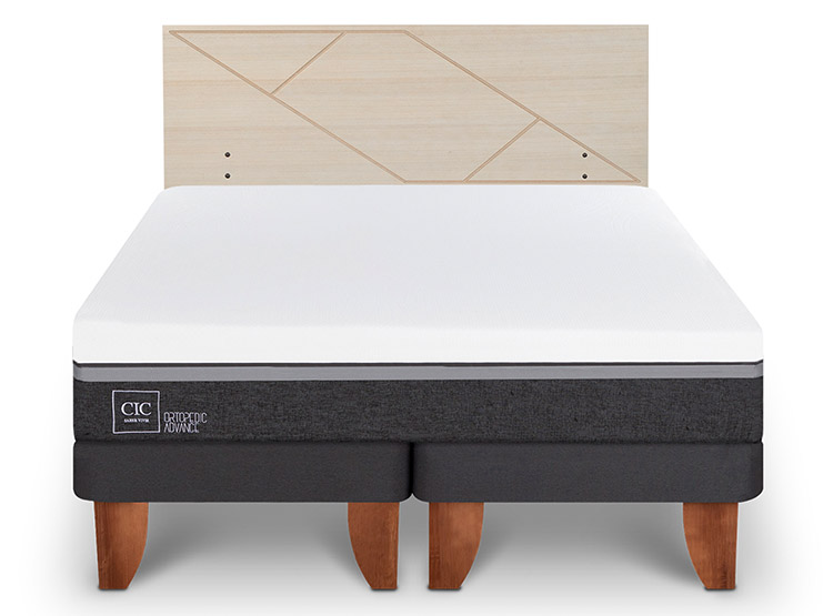 JUEGO DE DORMITORIO CIC CAMA EUROPEA ORTOPEDIC ADVANCE BD 2 PLAZAS + RESPALDO VILLARRICA ALPINO - 1