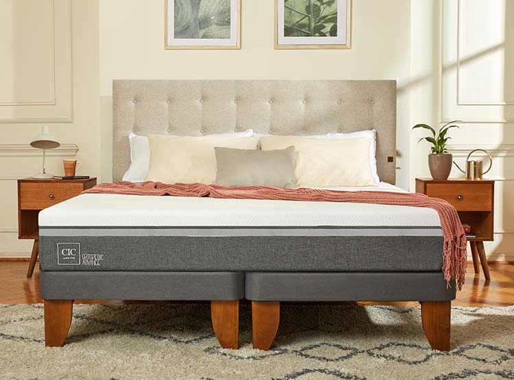JUEGO DE DORMITORIO CIC CAMA EUROPEA ORTOPEDIC ADVANCE BN 2 PLAZAS + RESPALDO VILLARRICA ALPINO - 9