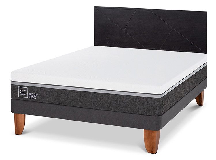 JUEGO DE DORMITORIO CIC CAMA EUROPEA ORTOPEDIC ADVANCE BN 2 PLAZAS + RESPALDO VILLARRICA NEGRO - 2