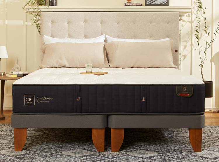 JUEGO DE DORMITORIO CIC CAMA EUROPEA PREMIUM 1.5 PLAZAS + RESPALDO VILLARRICA ALPINO - 10
