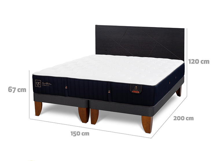 JUEGO DE DORMITORIO CIC CAMA EUROPEA PREMIUM BD 2 PLAZAS + RESPALDO VILLARRICA NEGRO - 3