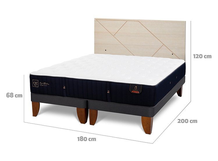 JUEGO DE DORMITORIO CIC CAMA EUROPEA PREMIUM KING + RESPALDO VILLARRICA ALPINO - 3