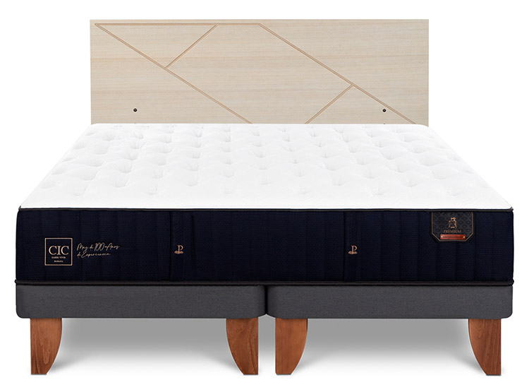 JUEGO DE DORMITORIO CIC CAMA EUROPEA PREMIUM KING + RESPALDO VILLARRICA ALPINO - 1