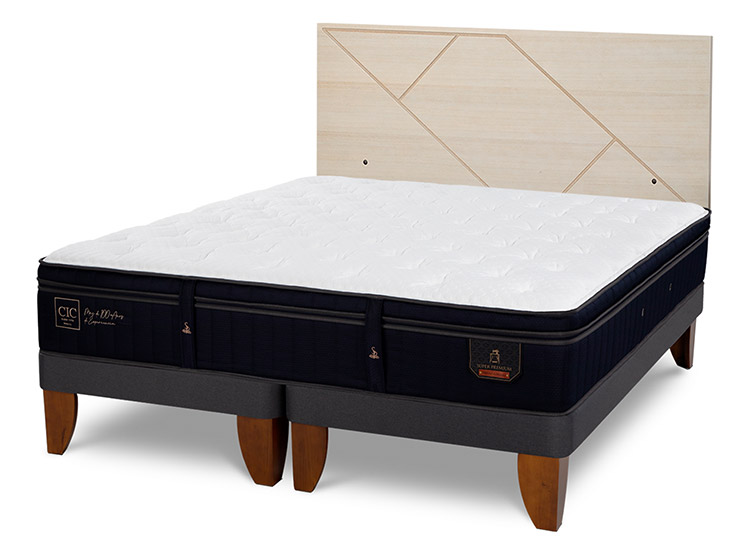 JUEGO DE DORMITORIO CIC CAMA EUROPEA PREMIUM SUPER BD 2 PLAZAS + RESPALDO VILLARRICA ALPINO - 2
