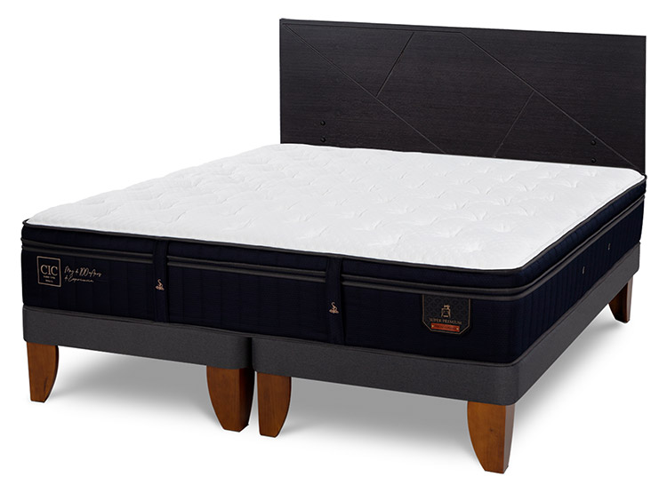 JUEGO DE DORMITORIO CIC CAMA EUROPEA PREMIUM SUPER BD 2 PLAZAS + RESPALDO VILLARRICA NEGRO - 2