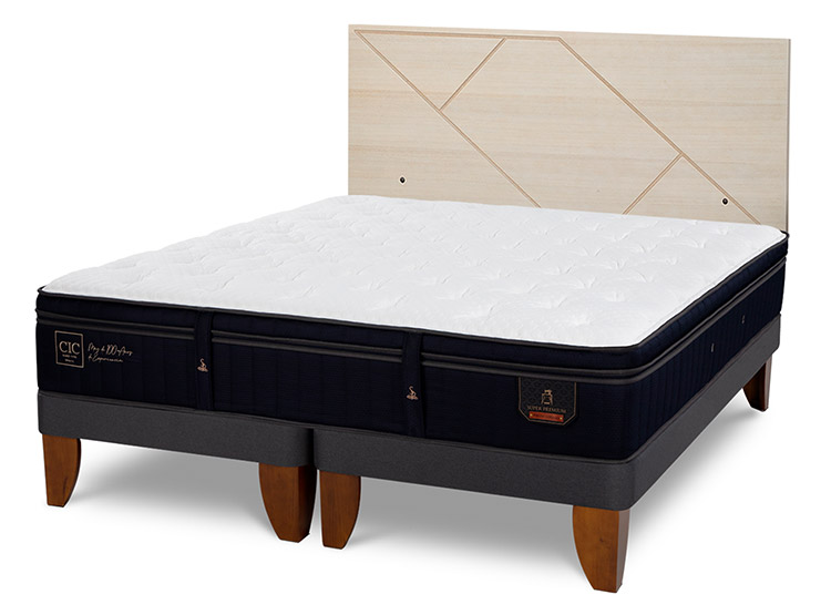 JUEGO DE DORMITORIO CIC CAMA EUROPEA PREMIUM SÚPER KING + RESPALDO VILLARRICA ALPINO - 2