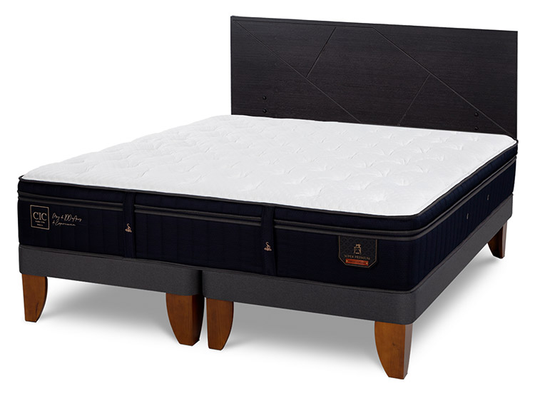 JUEGO DE DORMITORIO CIC CAMA EUROPEA PREMIUM SÚPER KING + RESPALDO VILLARRICA NEGRO - 2