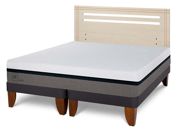 JUEGO DE DORMITORIO CIC CAMA EUROPEA BALANCE BD 2 PLAZAS + RESPALDO MUNICH ALPINO - 2