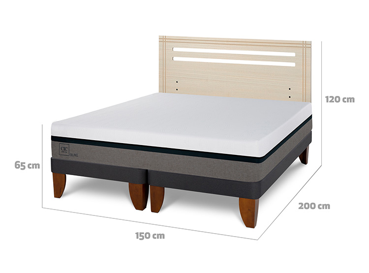 JUEGO DE DORMITORIO CIC CAMA EUROPEA BALANCE BD 2 PLAZAS + RESPALDO MUNICH ALPINO - 3