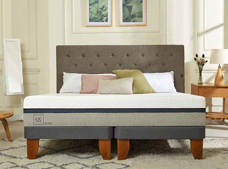JUEGO DE DORMITORIO CIC CAMA EUROPEA BALANCE BD 2 PLAZAS + RESPALDO MUNICH ALPINO - 8