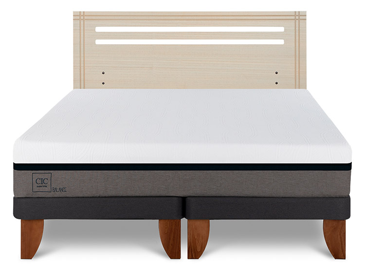 JUEGO DE DORMITORIO CIC CAMA EUROPEA BALANCE BD 2 PLAZAS + RESPALDO MUNICH ALPINO - 1