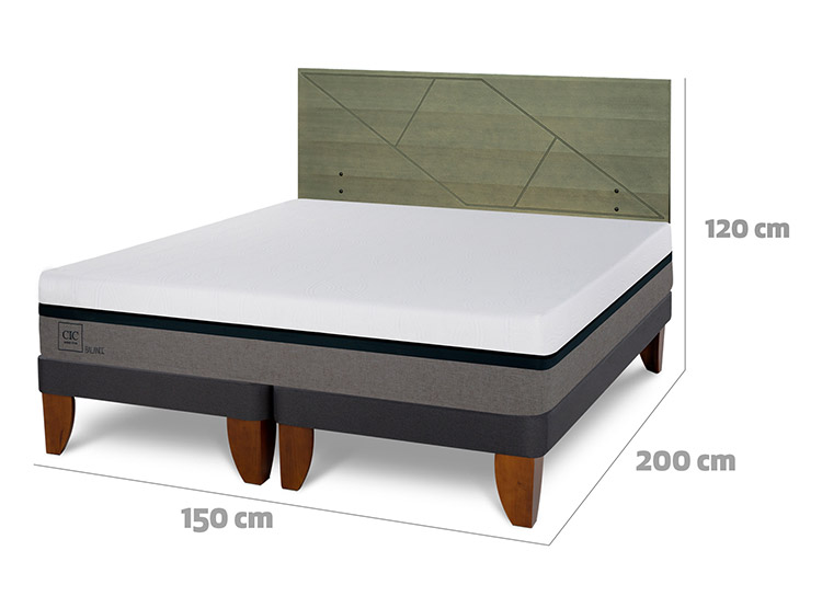 JUEGO DE DORMITORIO CIC CAMA EUROPEA BALANCE BD 2 PLAZAS + RESPALDO VILLARRICA OLIVO - 3