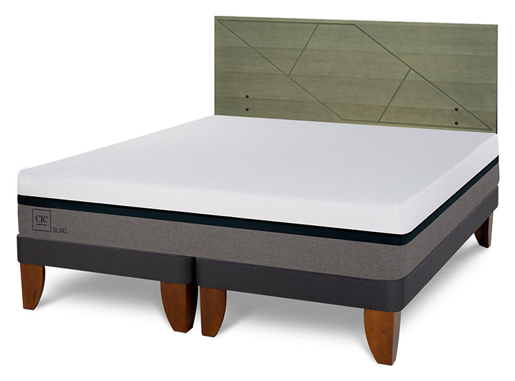 JUEGO DE DORMITORIO CIC CAMA EUROPEA BALANCE KING + RESPALDO VILLARRICA OLIVO - 2