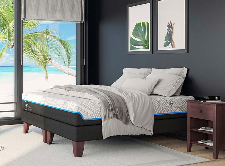 JUEGO DE DORMITORIO CIC CAMA EUROPEA GREEN SMART BD 2 PLAZAS + RESPALDO MUNICH ALPINO - 9