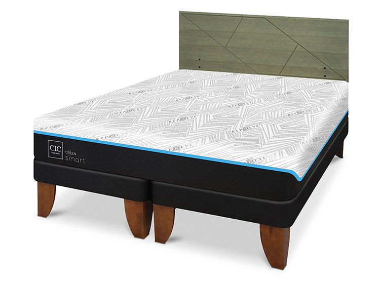 JUEGO DE DORMITORIO CIC CAMA EUROPEA GREEN SMART BD 2 PLAZAS + RESPALDO VILLARRICA OLIVO - 2