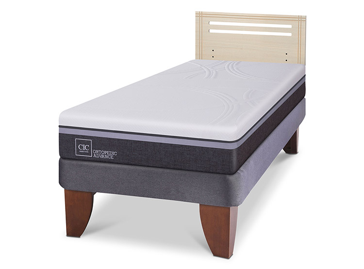 JUEGO DE DORMITORIO CIC CAMA EUROPEA ORTOPEDIC ADVANCE 1.5 PLAZAS + RESPALDO MUNICH ALPINO - 2